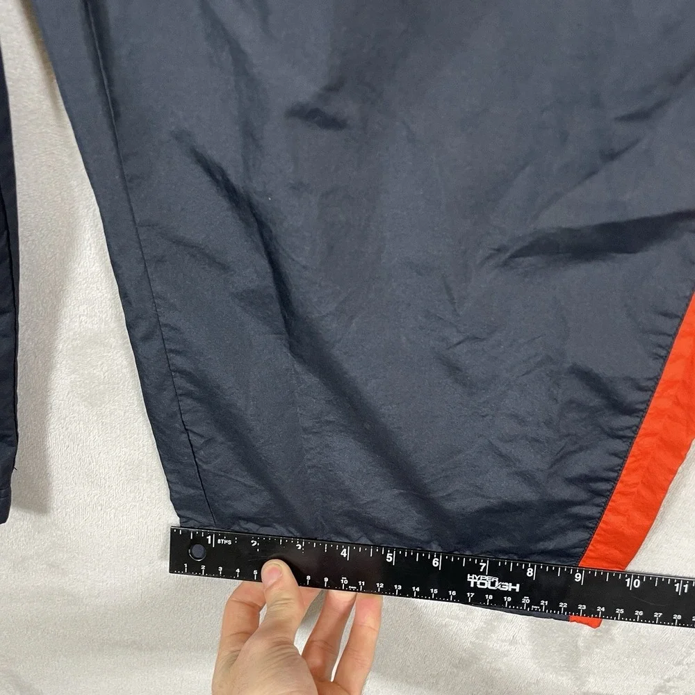 Vtg Y2K Nike Track Pants Mens Medium Black Orange Lined Logo Techno 2000s Nylon